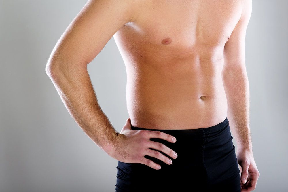 A masculine chest and abdomen